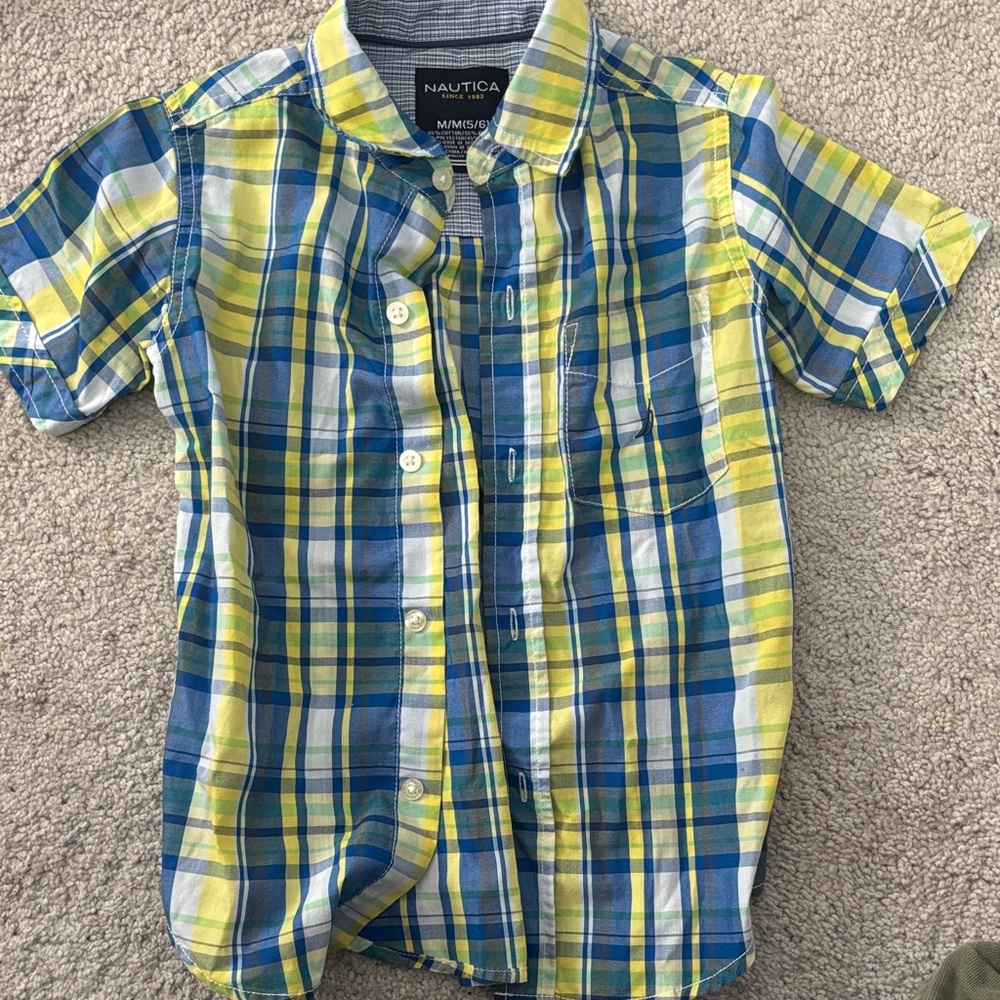 Nautica Kids Checkered Shirt - Blue and Yellow